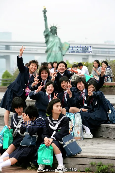 : School class excursion to Odaiba, Tokyo, Japan : School class excursion to Odaiba, Tokyo, Japan