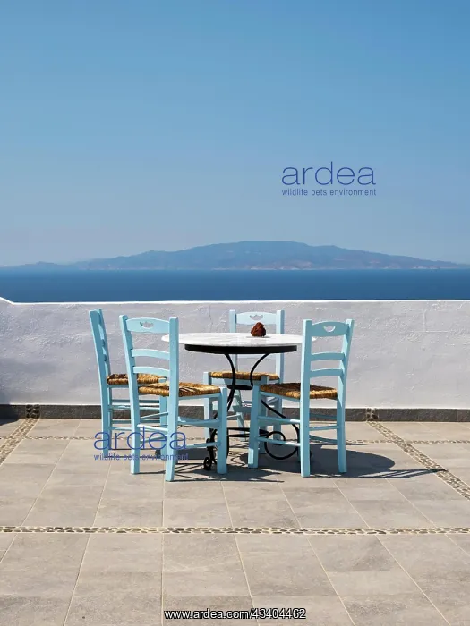 : Sea view from terrace with chairs and table, Ia : Sea view from terrace with chairs and table, Ia