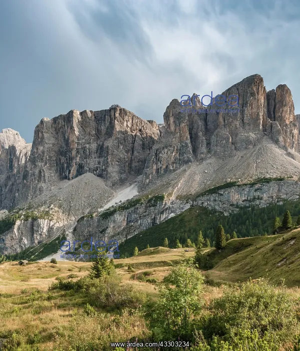 : Sella Group with Piscadu, Val Gardena Pass, Passo : Sella Group with Piscadu, Val Gardena Pass, Passo