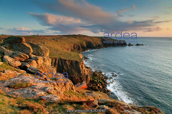 : Sennen - looking towards Land's End - wreck of : Sennen - looking towards Land's End - wreck of