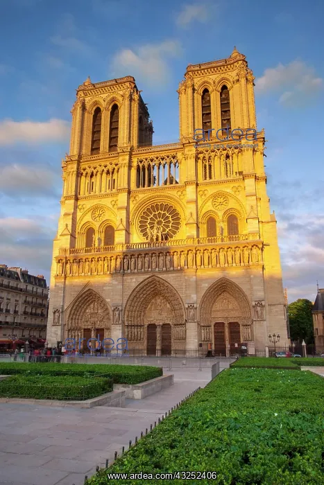 : Setting sunlight glows on the facade of : Setting sunlight glows on the facade of