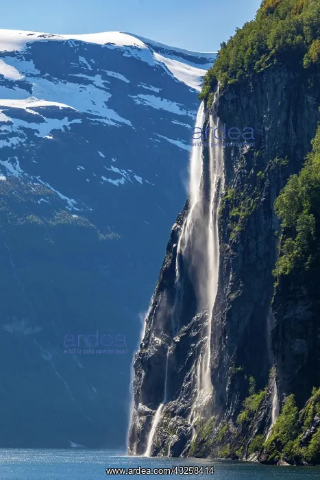 : Seven Sisters Waterfalls on the ferry to Geiranger : Seven Sisters Waterfalls on the ferry to Geiranger