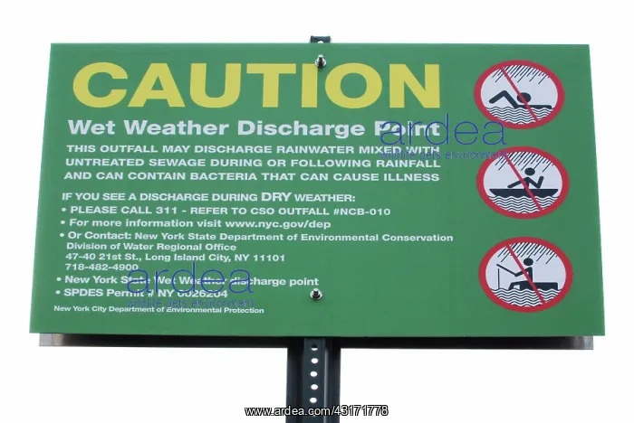 : Sewage discharge point sign : Sewage discharge point sign
