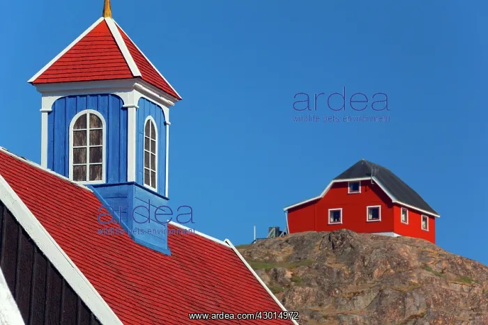 : Sisimiut wooden church Summer : Sisimiut wooden church Summer