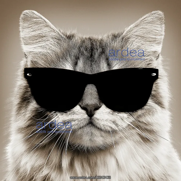 : Cat British longhair black golden shaded smiling wearing sunglasses Digital Manipulation : Cat British longhair black golden shaded smiling wearing sunglasses Digital Manipulation