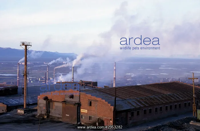 : Smoking pipes of metallurgical complex in Norilsk : Smoking pipes of metallurgical complex in Norilsk