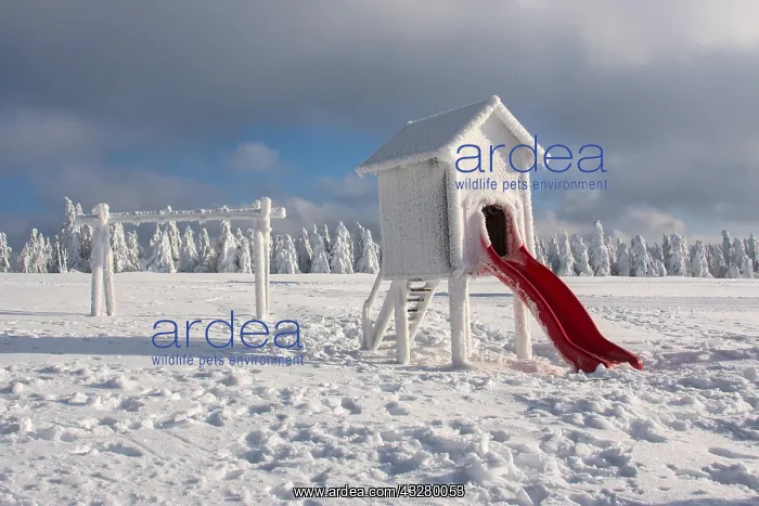 : Snow-covered playground in winter on the Fichtelberg : Snow-covered playground in winter on the Fichtelberg