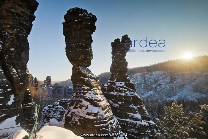 : Snow at the Hercules Pillars, Bielatal, Ottomahl : Snow at the Hercules Pillars, Bielatal, Ottomahl