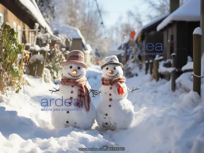 : Snowman in a winter landscape, AI generated : Snowman in a winter landscape, AI generated