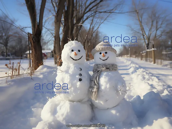 : Snowman in a winter landscape, AI generated : Snowman in a winter landscape, AI generated