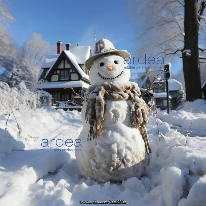 : Snowman in a winter landscape, AI generated : Snowman in a winter landscape, AI generated