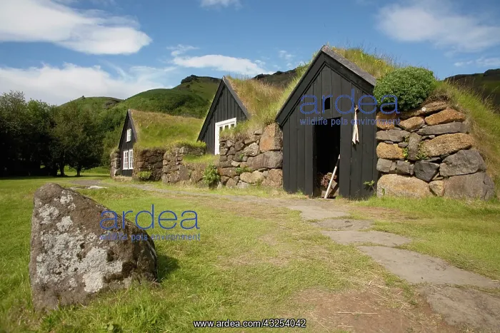 : Sod roofed and walled storage and work shops : Sod roofed and walled storage and work shops