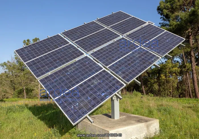 : Solar panel array in rural location of field in : Solar panel array in rural location of field in