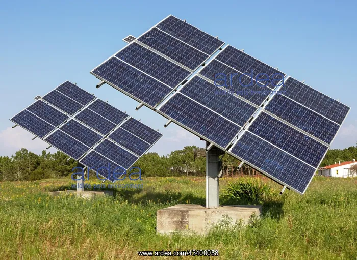 : Solar panel array in rural location of field in : Solar panel array in rural location of field in