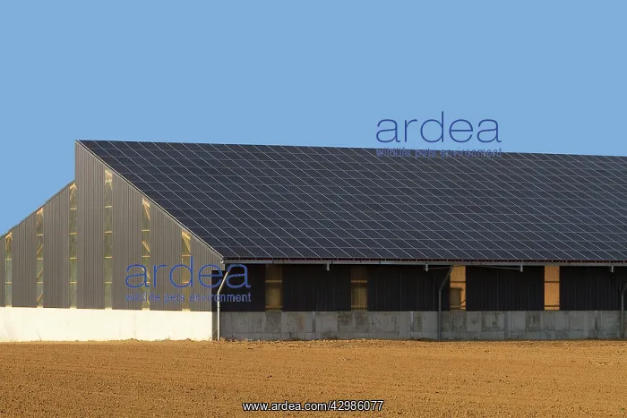 : Solar panels on the roof of a farm : Solar panels on the roof of a farm