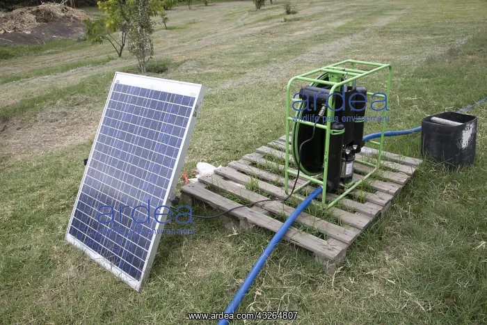 : Solar PV panel powered pump on artificial wetland : Solar PV panel powered pump on artificial wetland