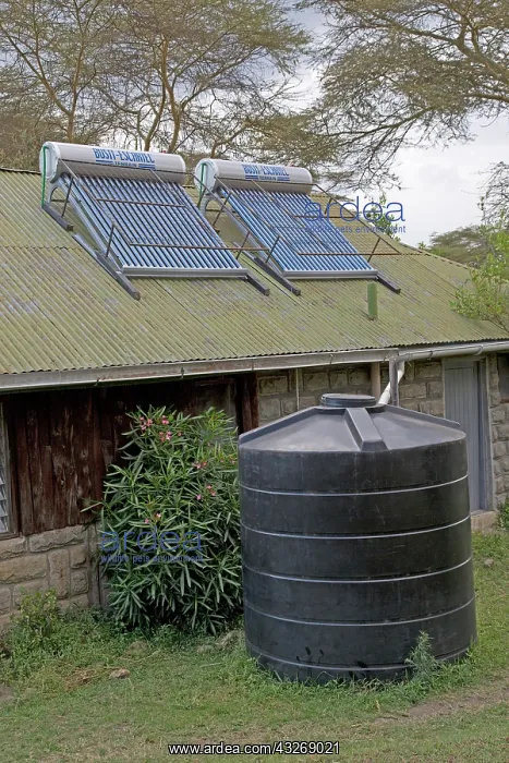 : Solar thermal hot water system with storage tank : Solar thermal hot water system with storage tank