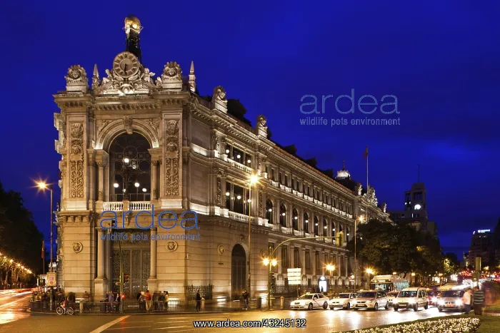 : Spain, Madrid, Plaza de Cibeles, Banco de : Spain, Madrid, Plaza de Cibeles, Banco de