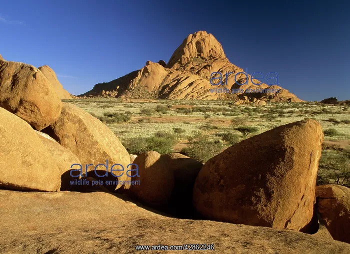 : Spitzkoppe Mountain - with rocks and boulders in : Spitzkoppe Mountain - with rocks and boulders in