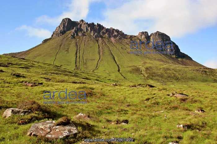 : Stac Pollaidh - view from foot of mountain with : Stac Pollaidh - view from foot of mountain with