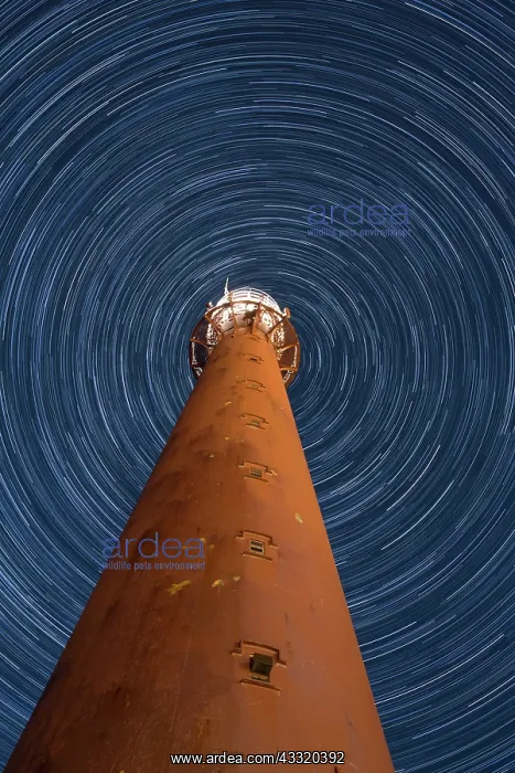 : a startrail picture above the lighthouse : a startrail picture above the lighthouse
