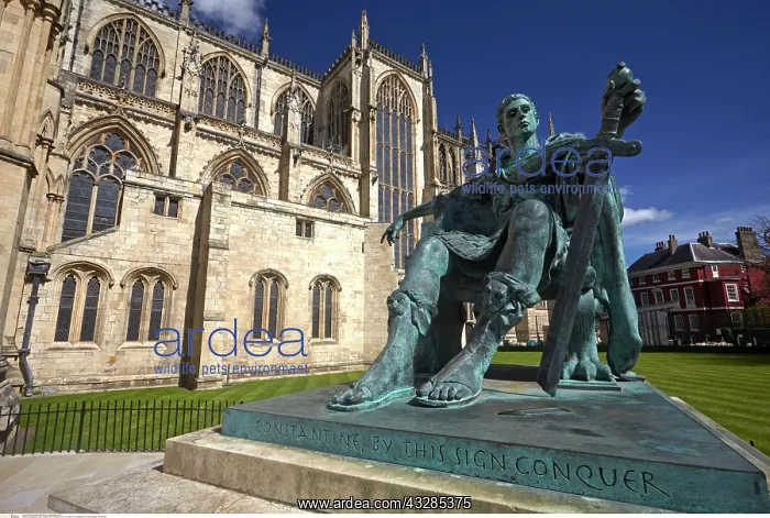 : The statue of Constantine the Great outside York : The statue of Constantine the Great outside York