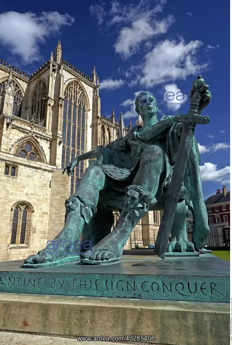 : The statue of Constantine the Great outside York : The statue of Constantine the Great outside York