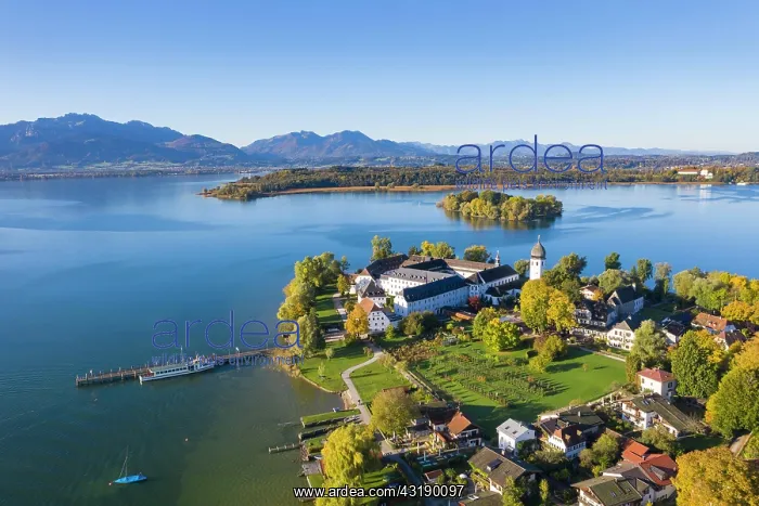 : Steam jetty and Benedictine monastery Frauenwnrth : Steam jetty and Benedictine monastery Frauenwnrth
