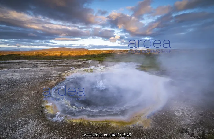 : Steaming spring at the Hveravellir geothermal area : Steaming spring at the Hveravellir geothermal area