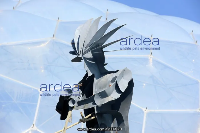 : Steel Statue of Adam pulling rope : Steel Statue of Adam pulling rope