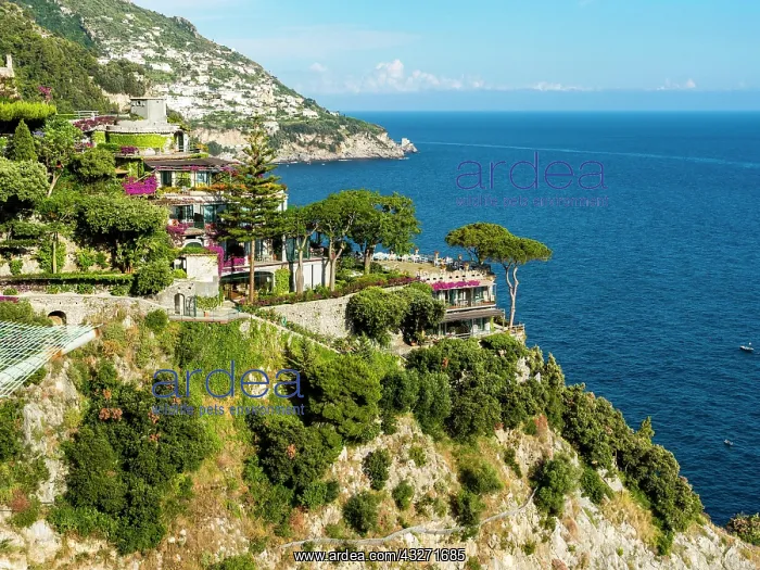 : Steep coast with southern vegetation, near Positano : Steep coast with southern vegetation, near Positano