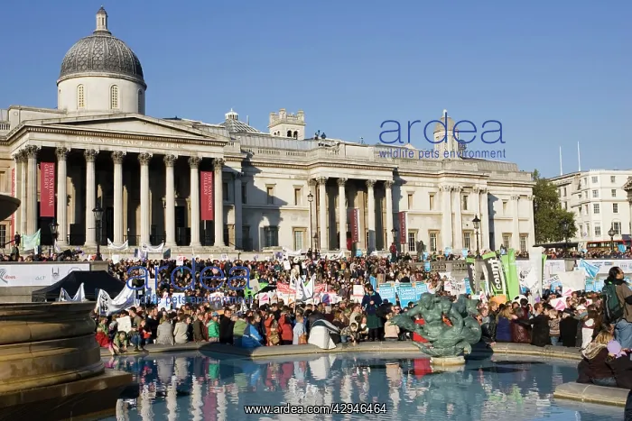 : Stop Climate Change Chaos protesters Trafalgar : Stop Climate Change Chaos protesters Trafalgar