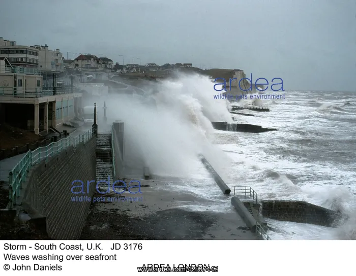 : STORM - Waves washing over seafront : STORM - Waves washing over seafront