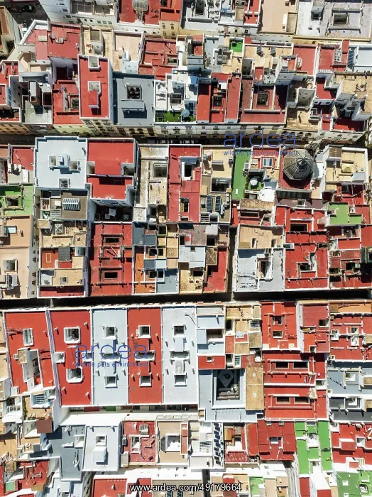 : Streets and rooftops in the town of Cádiz : Streets and rooftops in the town of Cádiz