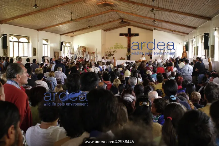 : Sunday Mass in the capital township Hanga Roa : Sunday Mass in the capital township Hanga Roa