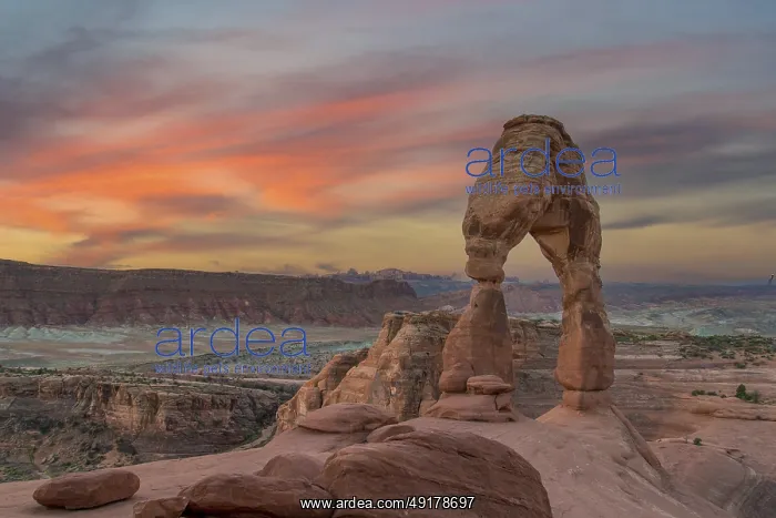 : Sunrise over Delicate Arch in the Arches National Park : Sunrise over Delicate Arch in the Arches National Park