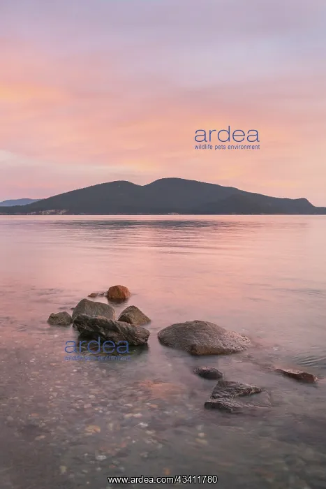 : Sunrise over San Juan Islands from Anacortes, Washington : Sunrise over San Juan Islands from Anacortes, Washington