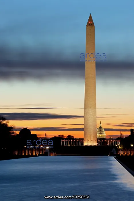 : Sunrise over Washington Monument and the : Sunrise over Washington Monument and the