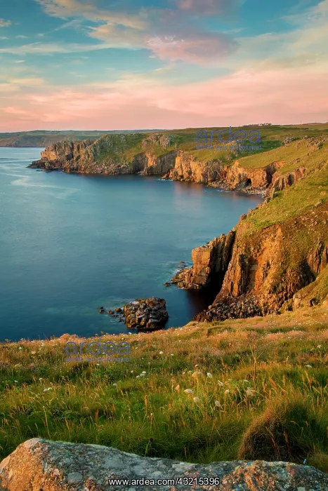 : Sunset over the cliffs near Lands End, Cornwall : Sunset over the cliffs near Lands End, Cornwall