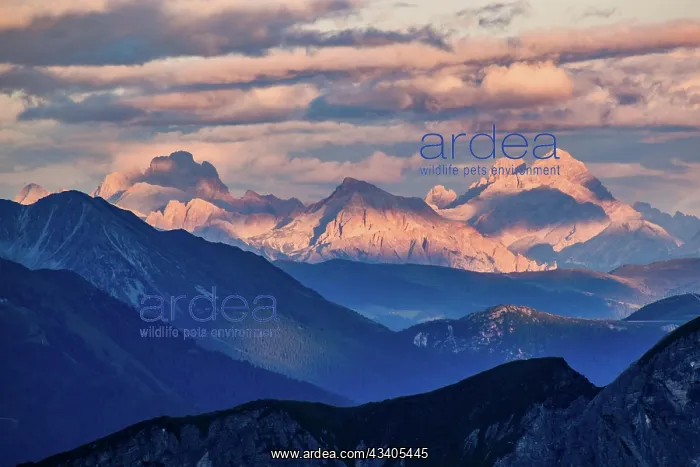 : Sunset in the Dolomites, seen from the Magdeburger H : Sunset in the Dolomites, seen from the Magdeburger H