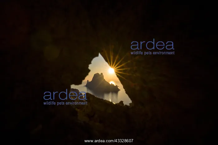 : Sunset on Es Vedra island, Baleares Island, Spain : Sunset on Es Vedra island, Baleares Island, Spain