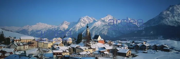 : Switzerland, Graubunden, Ftan village, View : Switzerland, Graubunden, Ftan village, View