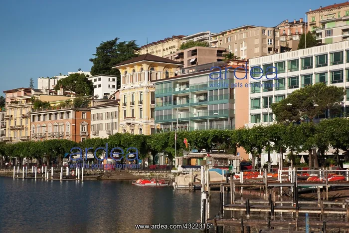 : Switzerland, Ticino Canton, Lugano. Lakefront : Switzerland, Ticino Canton, Lugano. Lakefront