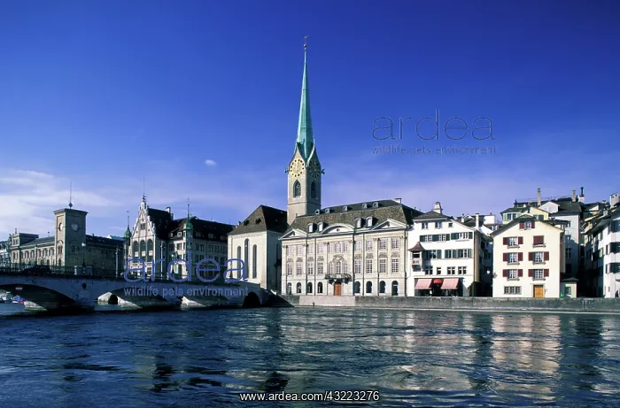 : Switzerland, Zurich. View of Fraumunster : Switzerland, Zurich. View of Fraumunster