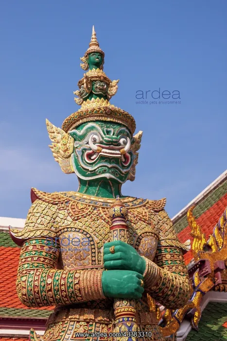: Thailand, Bangkok. Yaksha, demon depicted in the : Thailand, Bangkok. Yaksha, demon depicted in the