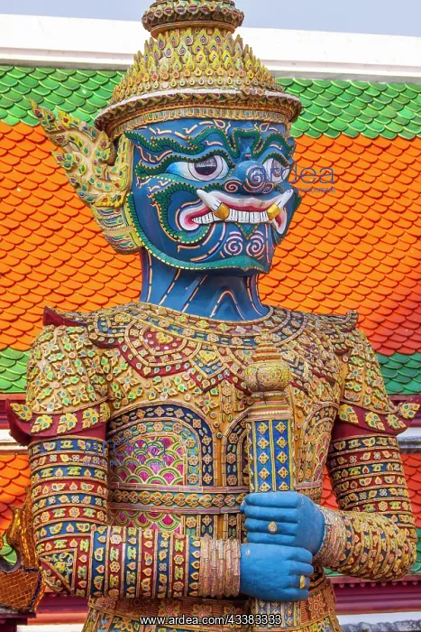 : Thailand, Bangkok. Yaksha, demon depicted in the : Thailand, Bangkok. Yaksha, demon depicted in the