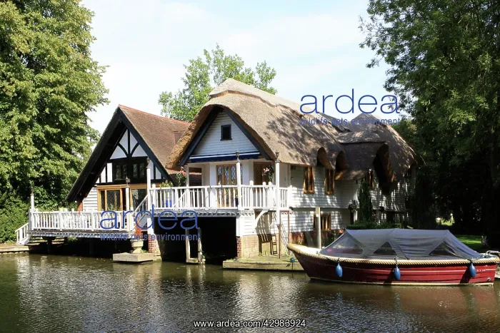 : Thatched Roof Boathouse - with balcony : Thatched Roof Boathouse - with balcony
