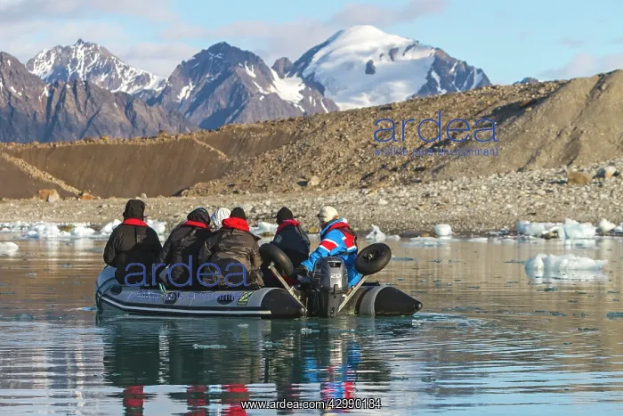 : Tourists - on power boat : Tourists - on power boat