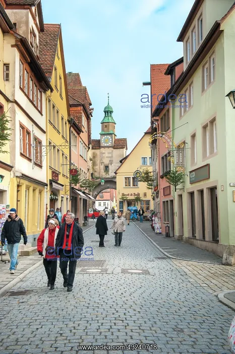 : Tourists walking on Rodergasse, Rothenburg : Tourists walking on Rodergasse, Rothenburg
