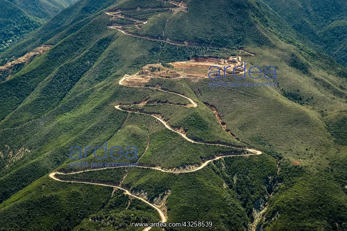 : Track of mining in the mountain. Exploitation of : Track of mining in the mountain. Exploitation of